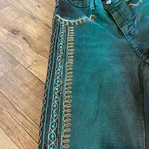 BrazilRoxx Jeans Womens 4 Green
Denim Straight Leg High Rise
Embellished Beaded - Picture 8 of 10